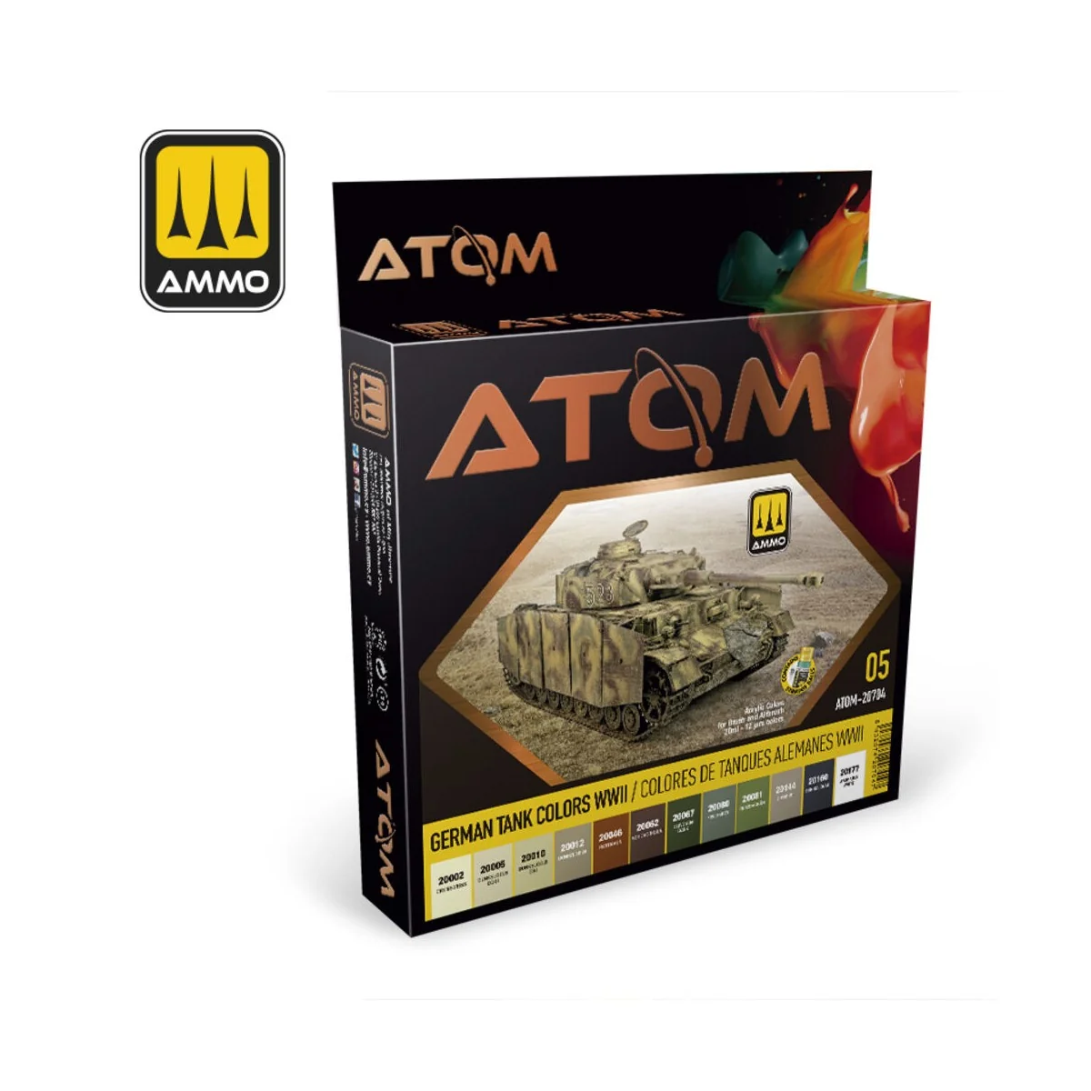 ATOM-German Tank Colors WWII - AMMO by MIG Jimenez ATOM-20704 ATOM-German Tank Colors WWII - AMMO by MIG Jimenez ATOM-20704