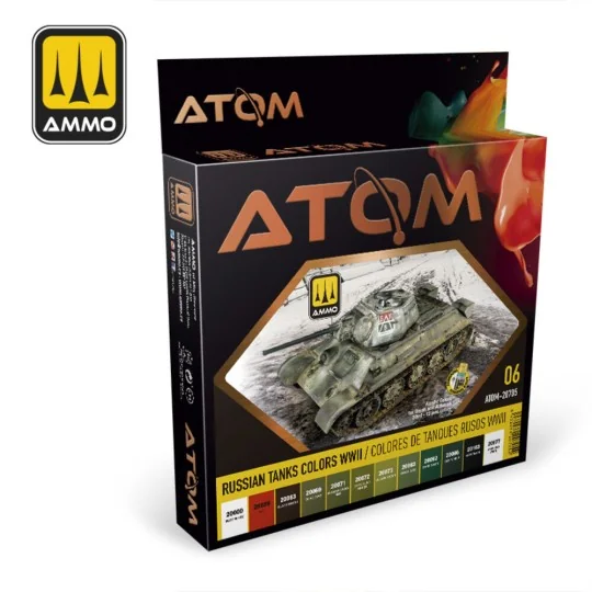 ATOM-Russian Tank Colors WWII - AMMO by MIG Jimenez ATOM-20705