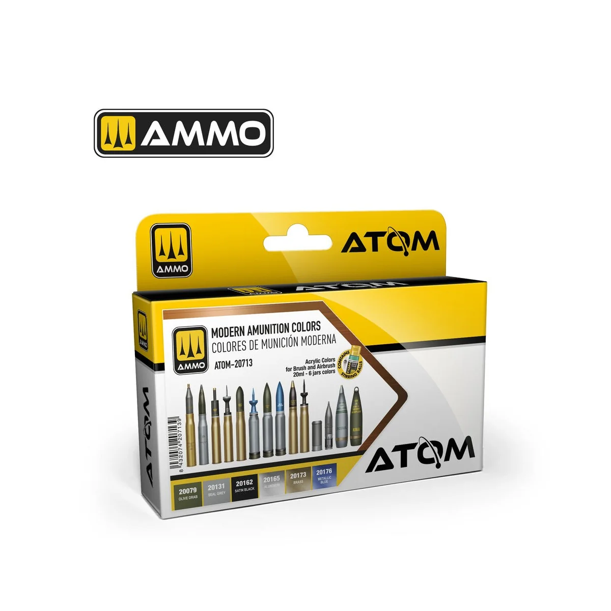ATOM Modern Amunition Colors Set - AMMO by MIG Jimenez ATOM-20713