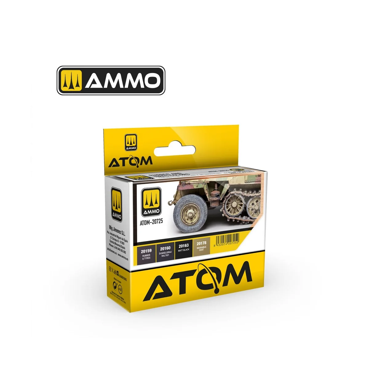 ATOM Rubber and Tires Colors Set - AMMO by MIG Jimenez ATOM-20725