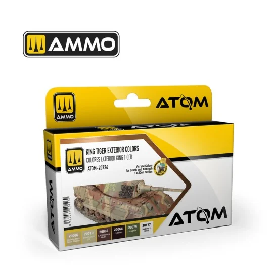 ATOM King Tiger Exterior Colors Set - AMMO by MIG Jimenez ATOM-20726 ATOM King Tiger Exterior Colors Set - AMMO by MIG Jimenez ATOM-20726