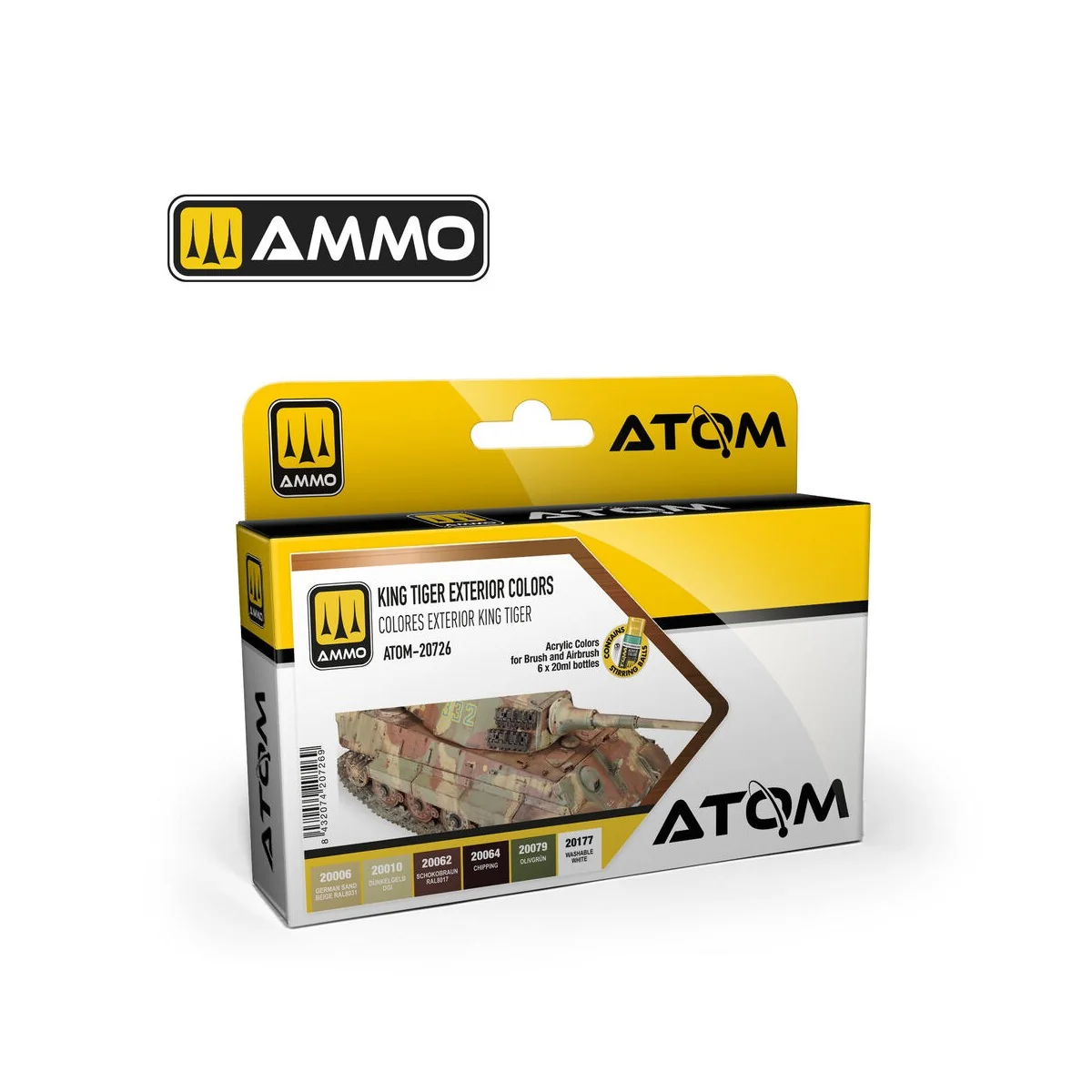ATOM King Tiger Exterior Colors Set - AMMO by MIG Jimenez ATOM-20726