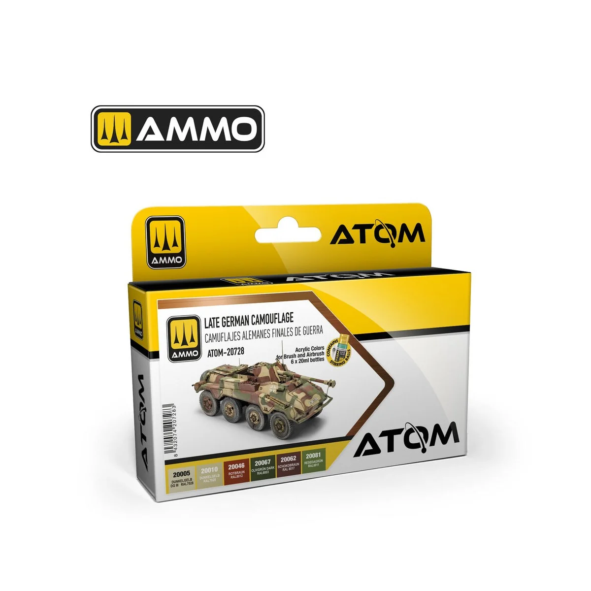 ATOM Late German Camouflage Set - AMMO by MIG Jimenez ATOM-20728 ATOM Late German Camouflage Set - AMMO by MIG Jimenez ATOM-20728