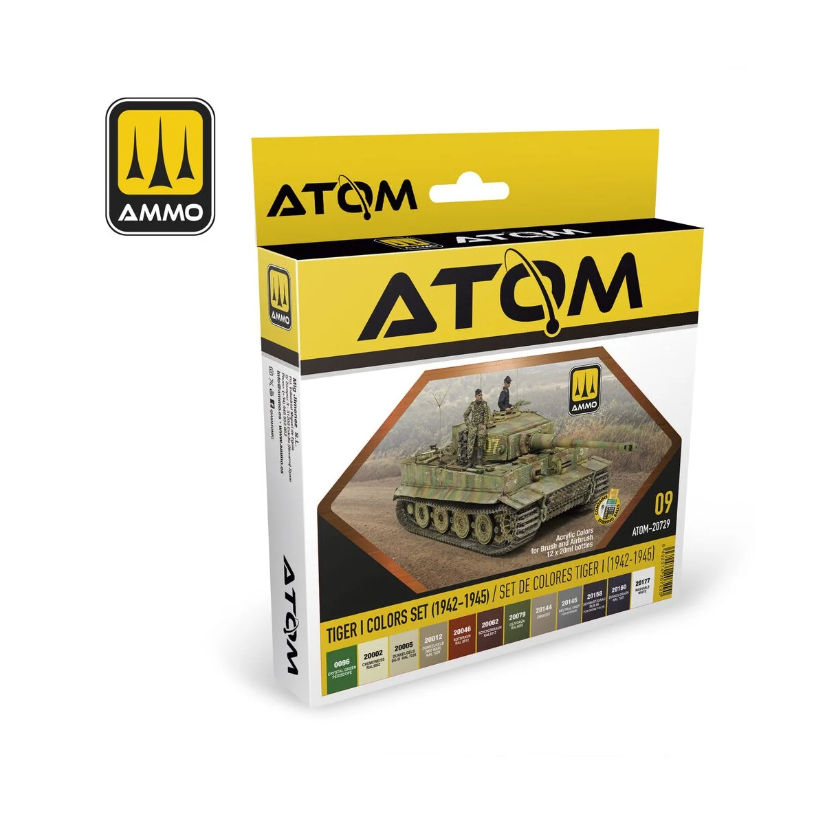 ATOM TIGER I COLORS (1942-1945) Set - AMMO by MIG Jimenez ATOM-20729
