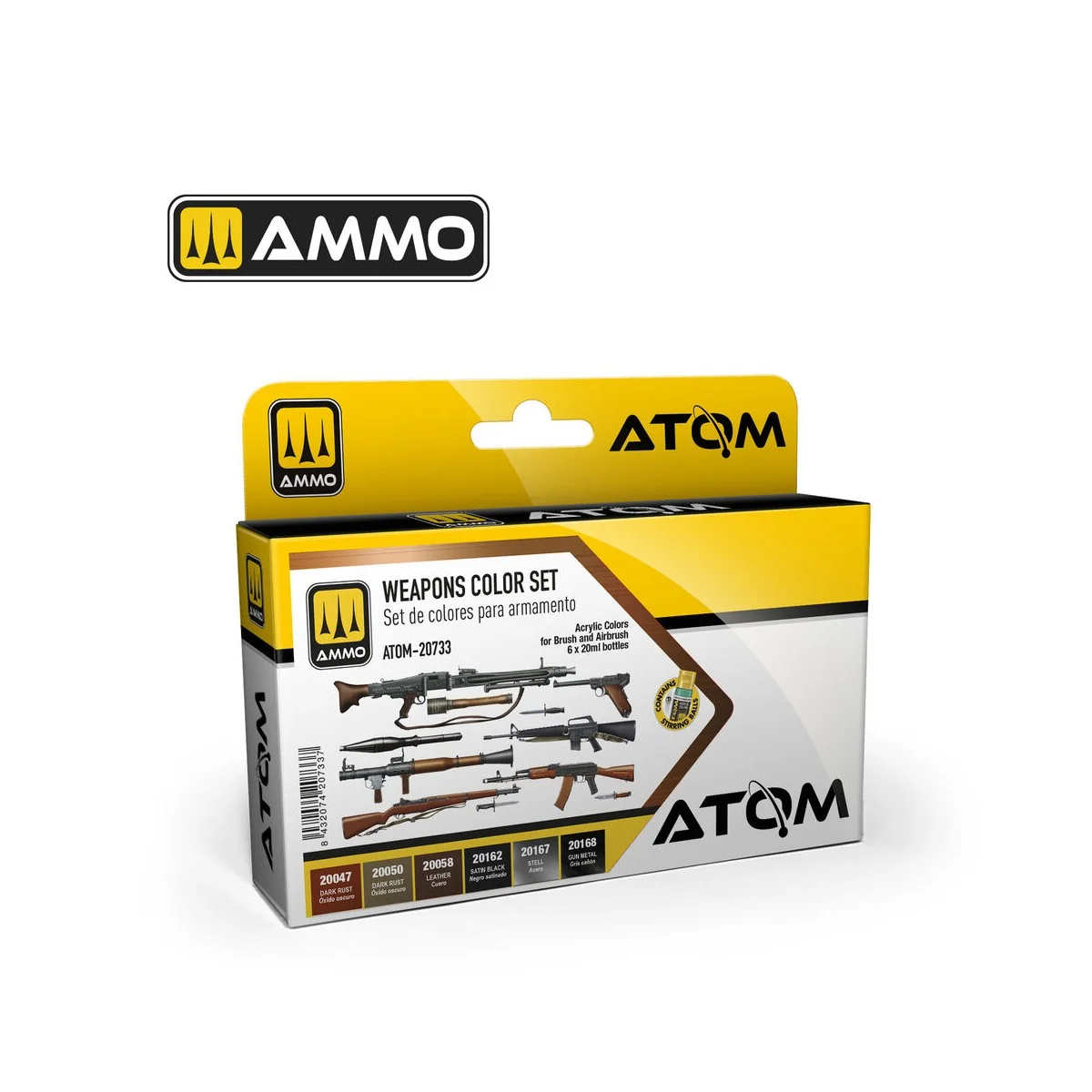 ATOM Weapons Color Set - AMMO by MIG Jimenez ATOM-20733