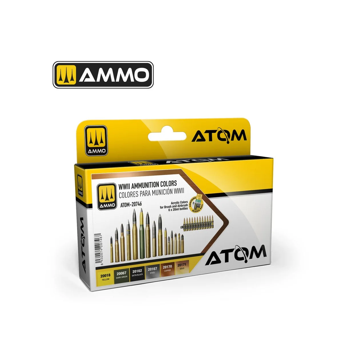 ATOM WWII Ammunition Colors - AMMO by MIG Jimenez ATOM-20746