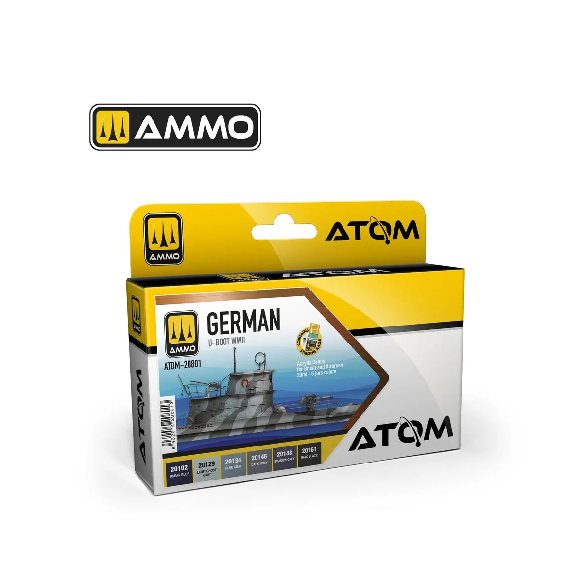 ATOM German U-BOOT WWII Set - AMMO by MIG Jimenez ATOM-20801 ATOM German U-BOOT WWII Set - AMMO by MIG Jimenez ATOM-20801