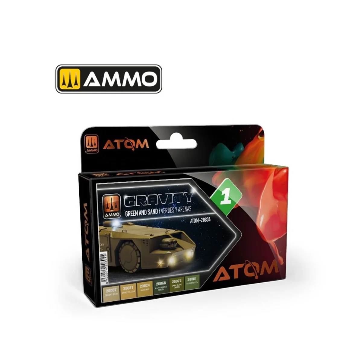 ATOM Gravity Set 1 - Green and Sand - AMMO by MIG Jimenez ATOM-20804