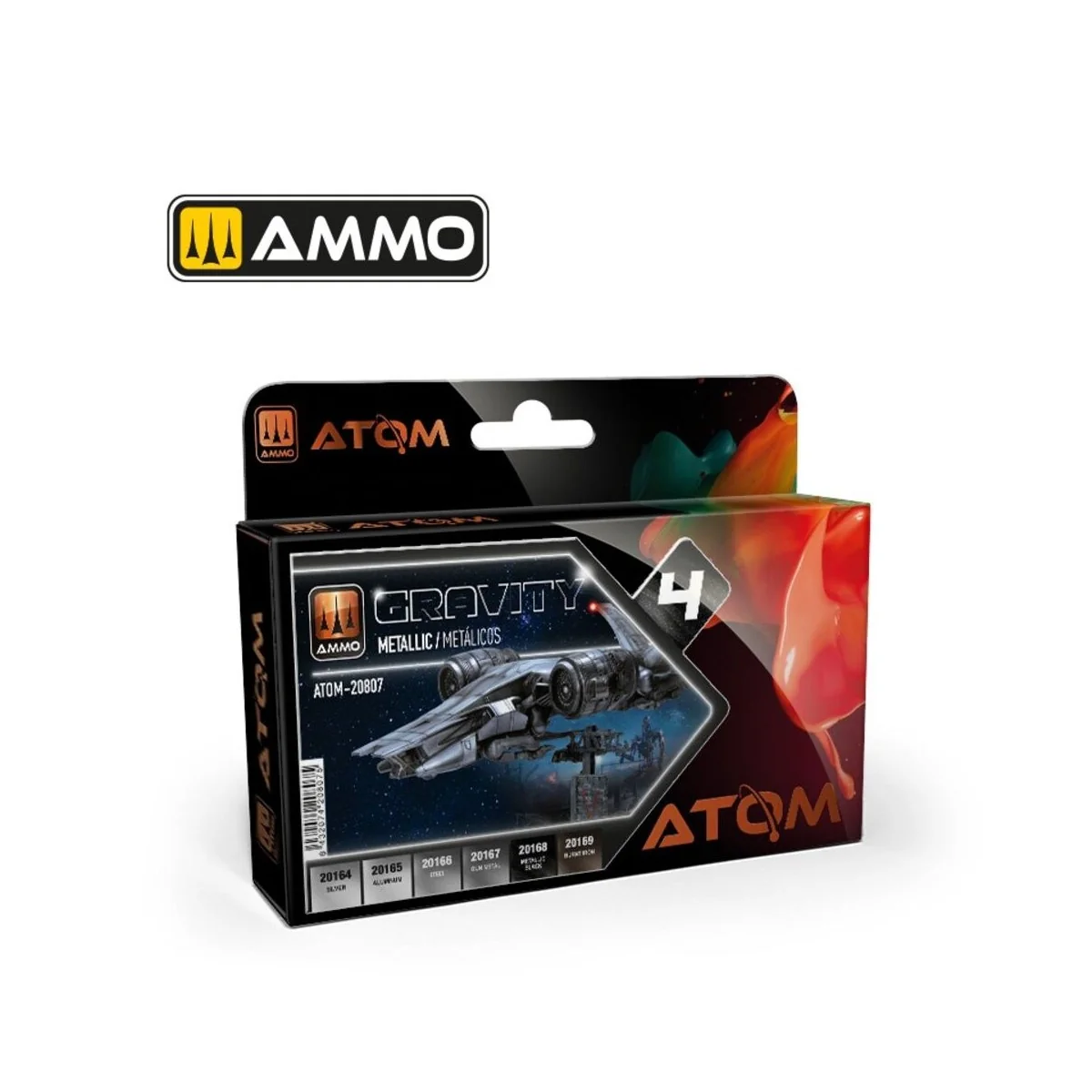 ATOM Gravity Set 4 - Metallic - AMMO by MIG Jimenez ATOM-20807 ATOM Gravity Set 4 - Metallic - AMMO by MIG Jimenez ATOM-20807