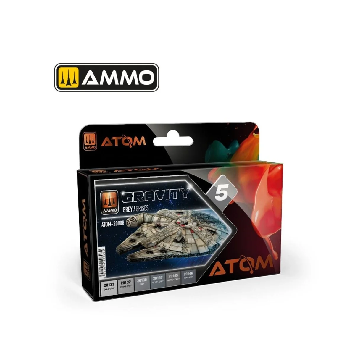 ATOM Gravity Set 5 - Grey - AMMO by MIG Jimenez ATOM-20808