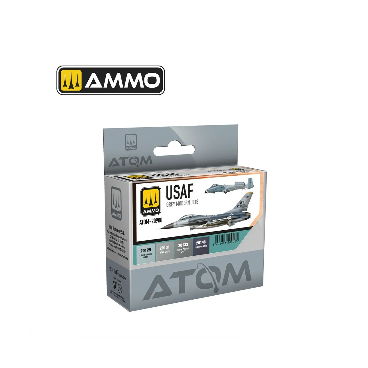 ATOM USAF Colors Grey Modern Jets Set - AMMO by MIG Jimenez ATOM-20900
