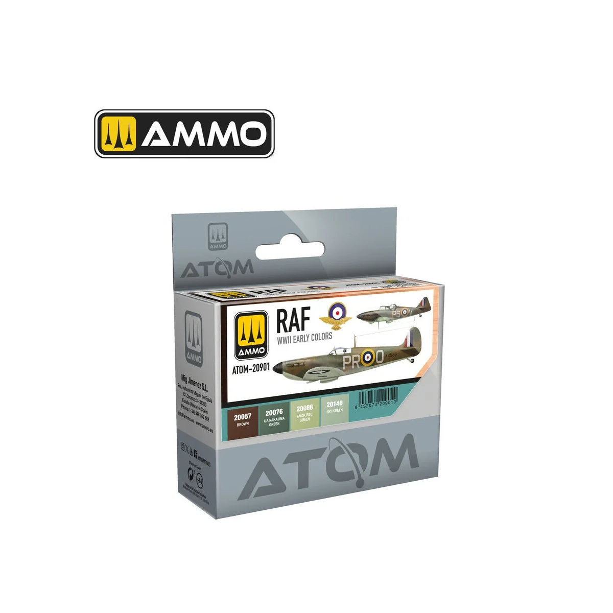 ATOM RAF WWII Early Colors Set - AMMO by MIG Jimenez ATOM-20901 ATOM RAF WWII Early Colors Set - AMMO by MIG Jimenez ATOM-20901