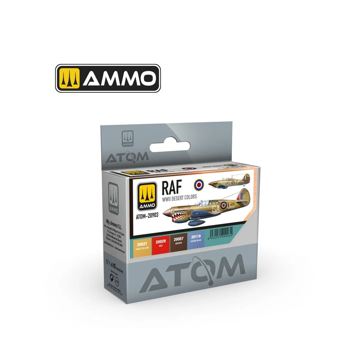 ATOM RAF WWII Desert Colors Set - AMMO by MIG Jimenez ATOM-20903