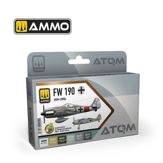 ATOM FW 190 Colors Set - AMMO by MIG Jimenez ATOM-20904 ATOM FW 190 Colors Set - AMMO by MIG Jimenez ATOM-20904