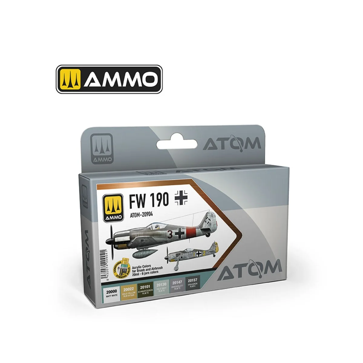 ATOM FW 190 Colors Set - AMMO by MIG Jimenez ATOM-20904 ATOM FW 190 Colors Set - AMMO by MIG Jimenez ATOM-20904