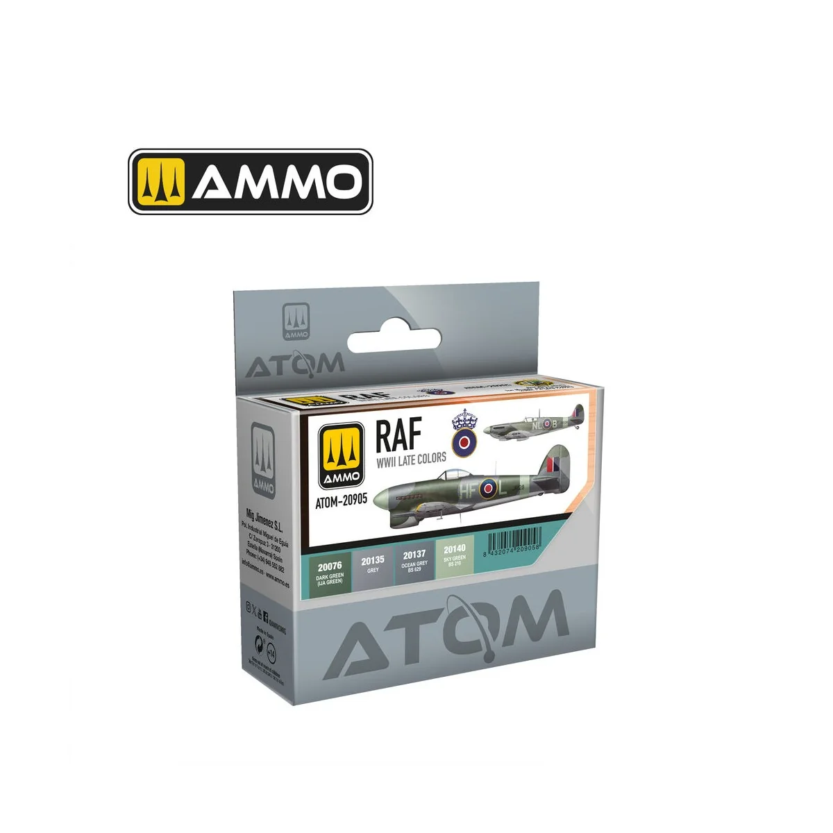 ATOM RAF WWII Late Colors Set - AMMO by MIG Jimenez ATOM-20905