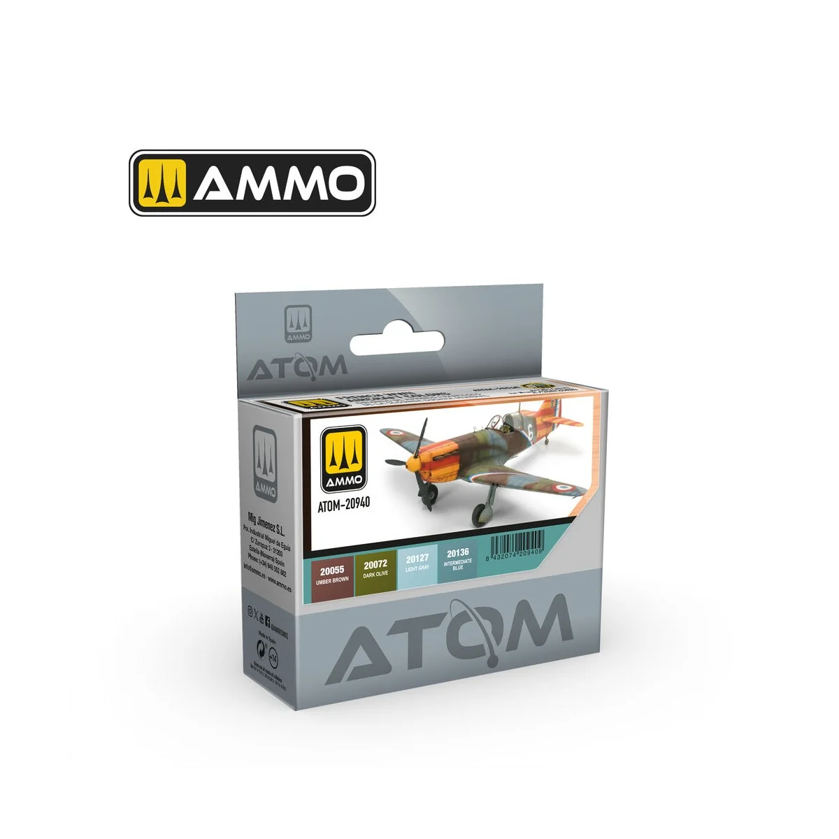 ATOM French WWII Aircraft Colours Set - AMMO by MIG Jimenez ATOM-20940