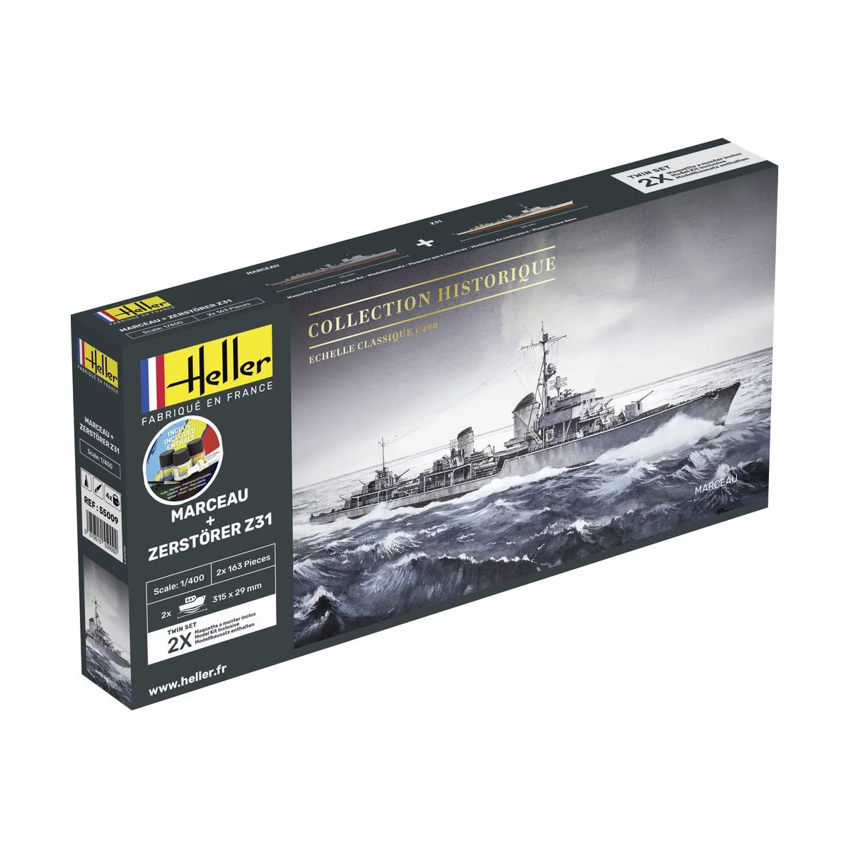 STARTER KIT Twin Set Marceau + Zerstörer Z31, 1/400 - Heller 55009 STARTER KIT Twin Set Marceau + Zerstörer Z31, 1/400 - Heller 55009