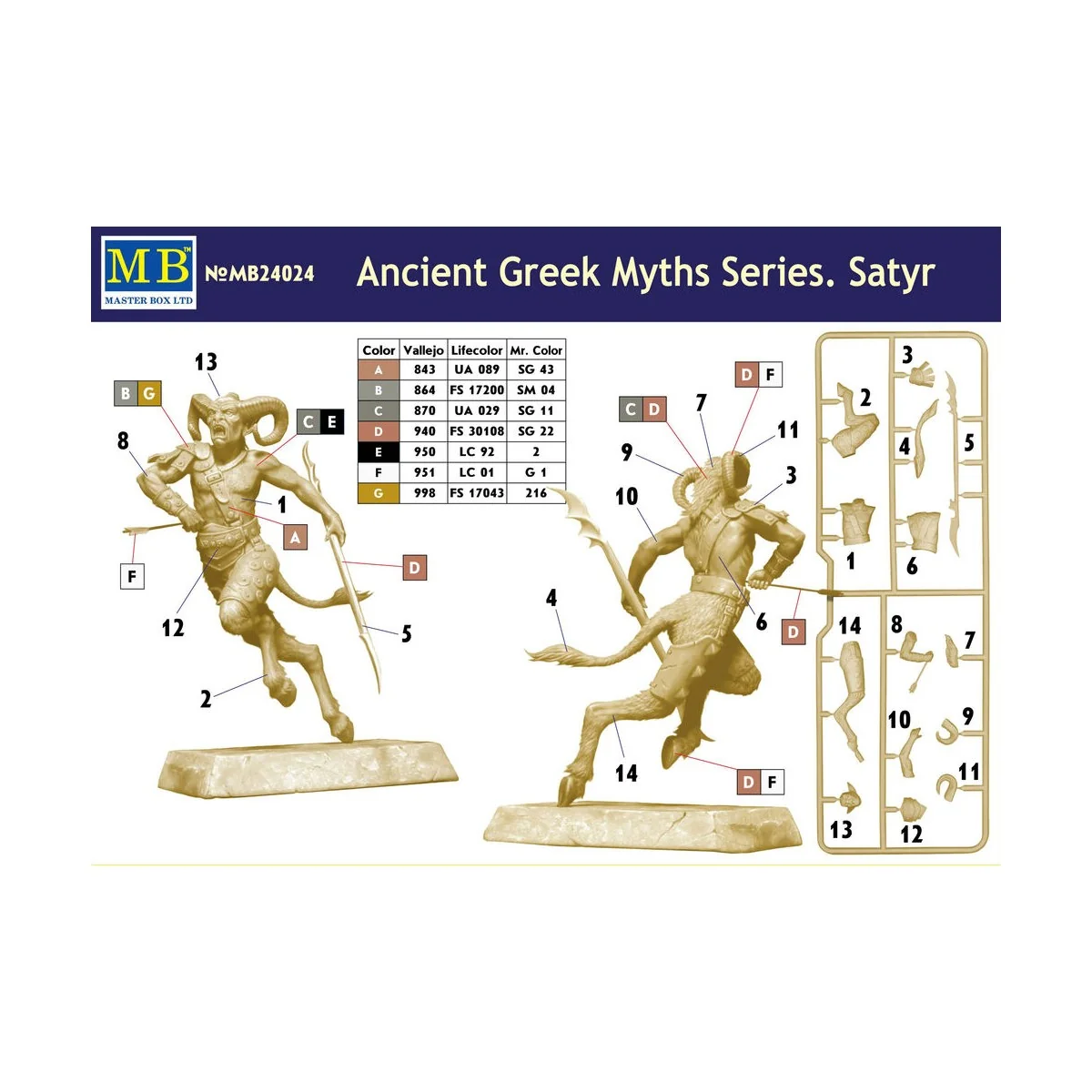 Ancient Greek Miths Series, Satyr, 1/24 - Master Box Ltd. 24024