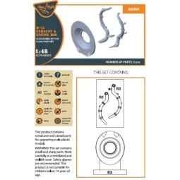 Hawk H-75 M/N/O resin exhaust for CP kits CP4803/CP4804, 1/48 - Cle...