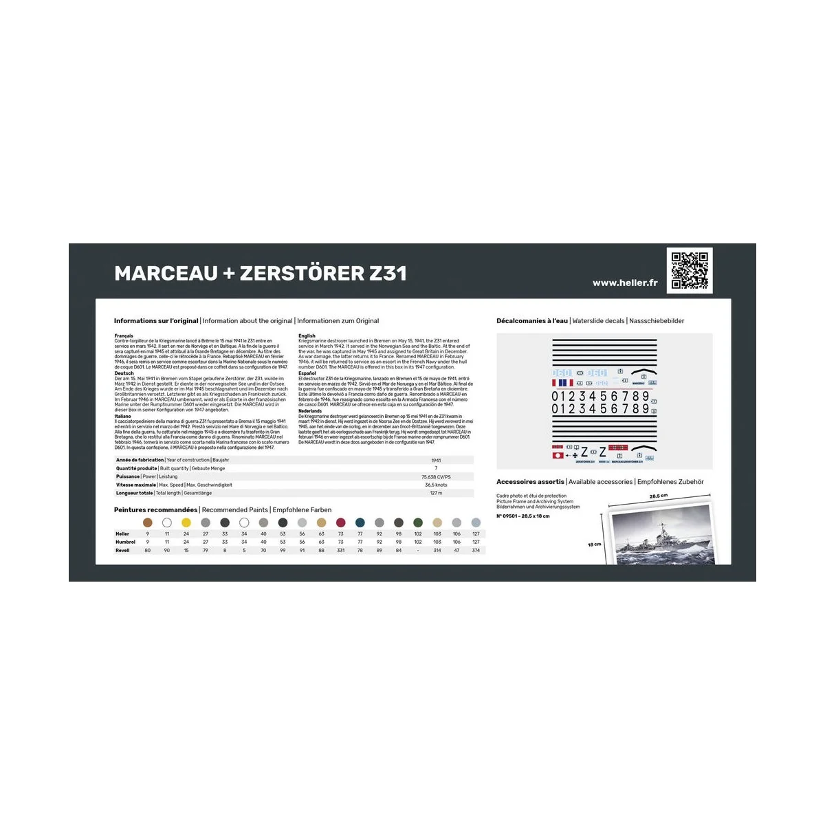 STARTER KIT Twin Set Marceau + Zerstörer Z31, 1/400 - Heller 55009 STARTER KIT Twin Set Marceau + Zerstörer Z31, 1/400 - Heller 55009