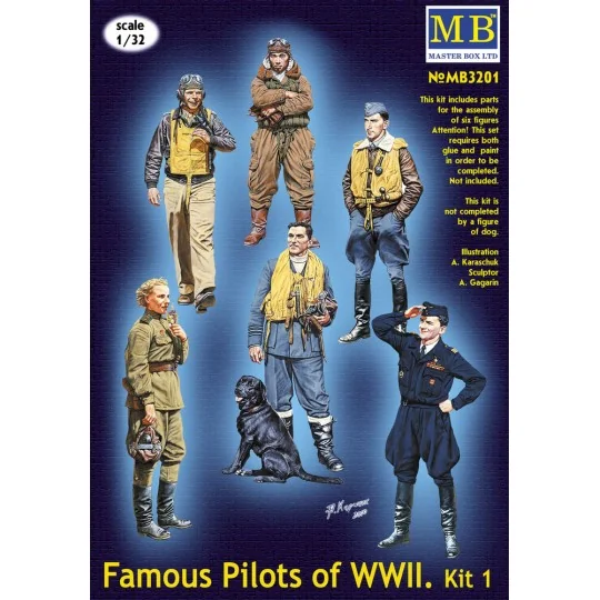 Famous WWII pilots set, 1/32 - Master Box Ltd. 3201