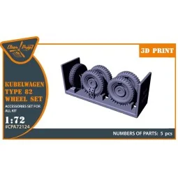 Kubelwagen type 82 Wheel set, 1/72 - Clear Prop Accessories CPA72124