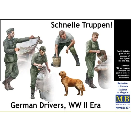 Schnelle Truppen. German Drivers, WW II Era, 1/35 - Master Box Ltd....
