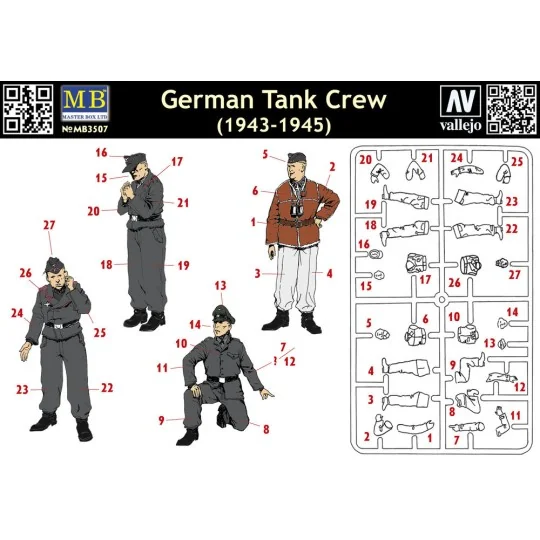 Deutsche Panzerbesatzung Set I, 1/35 - Master Box Ltd. 3507 Deutsche Panzerbesatzung Set I, 1/35 - Master Box Ltd. 3507