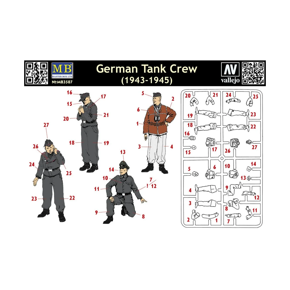 Deutsche Panzerbesatzung Set I - Master Box Ltd. 3507