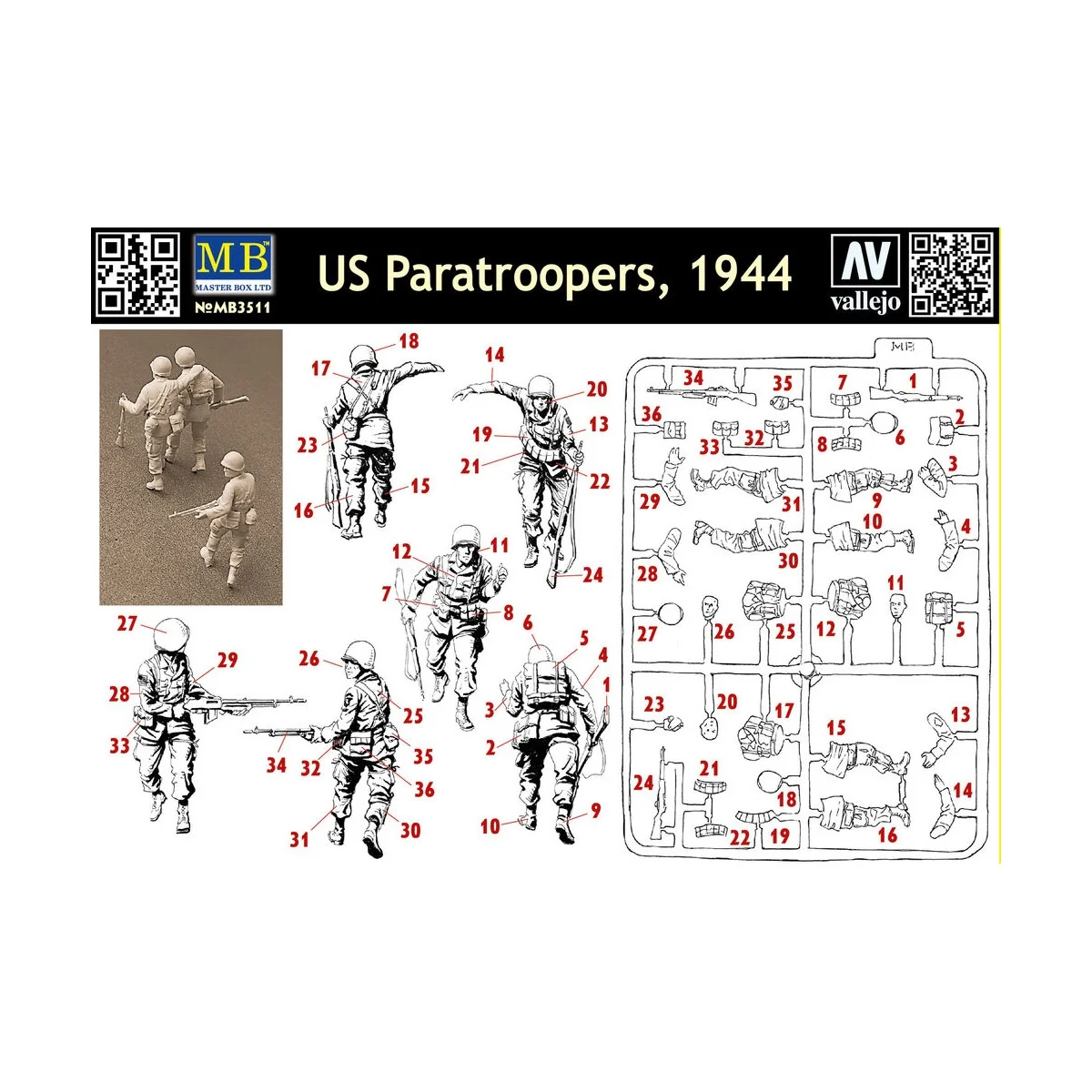 U.S. Paratroopers 1944, 1/35 - Master Box Ltd. 3511