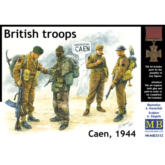 Britische Truppen Caen 1944 - Master Box Ltd. 3512