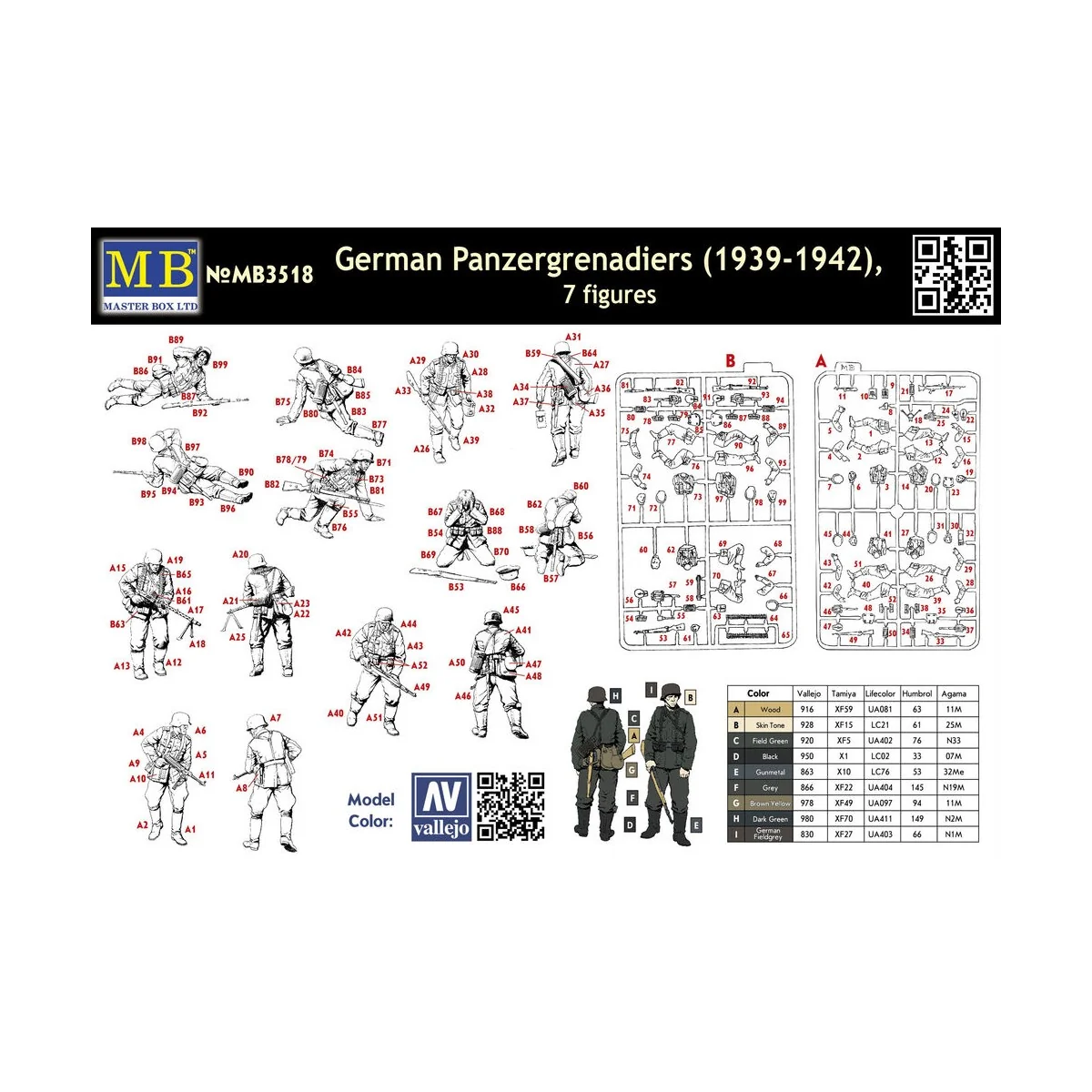 Deutsche Panzergrenadiere 1939-1942 - Master Box Ltd. 3518