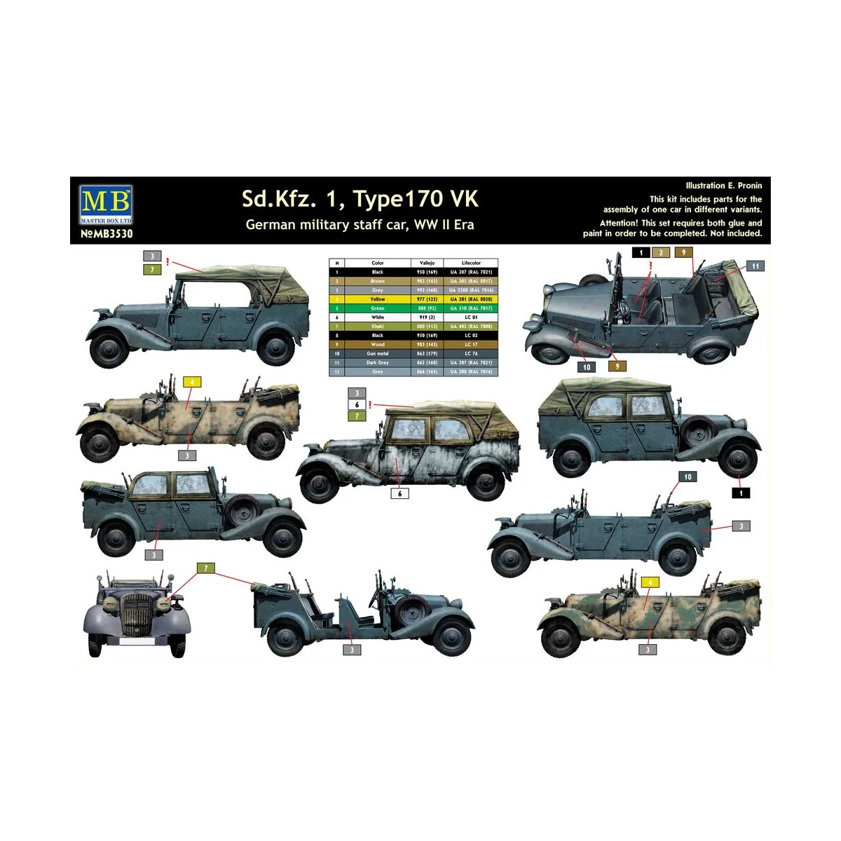 Sd.Kfz.1 Type 170 VK, German staff car - Master Box Ltd. 3530