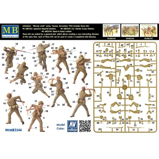'Bloody Atol' Hand-to-hand fight, Tarawa, 1/35 - Master Box Ltd. 3544 'Bloody Atol' Hand-to-hand fight, Tarawa, 1/35 - Master Box Ltd. 3544