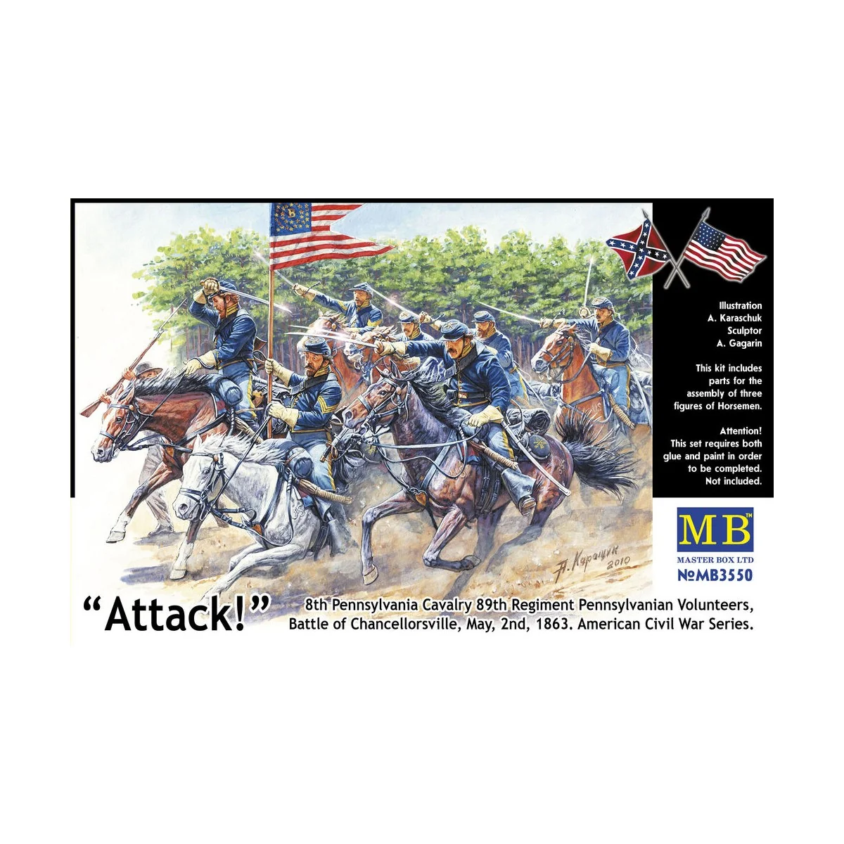 8th Pennsylv. cavalry, Battle o.Chancello, 1/35 - Master Box Ltd. 3550