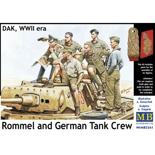 Rommel & German tank crew, DAK, WWII era - Master Box Ltd. 3561