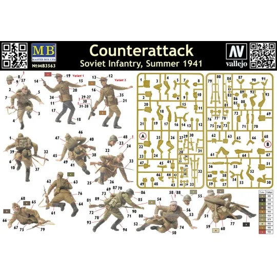Counterattack, Soviet infantry, 1941, 1/35 - Master Box Ltd. 3563
