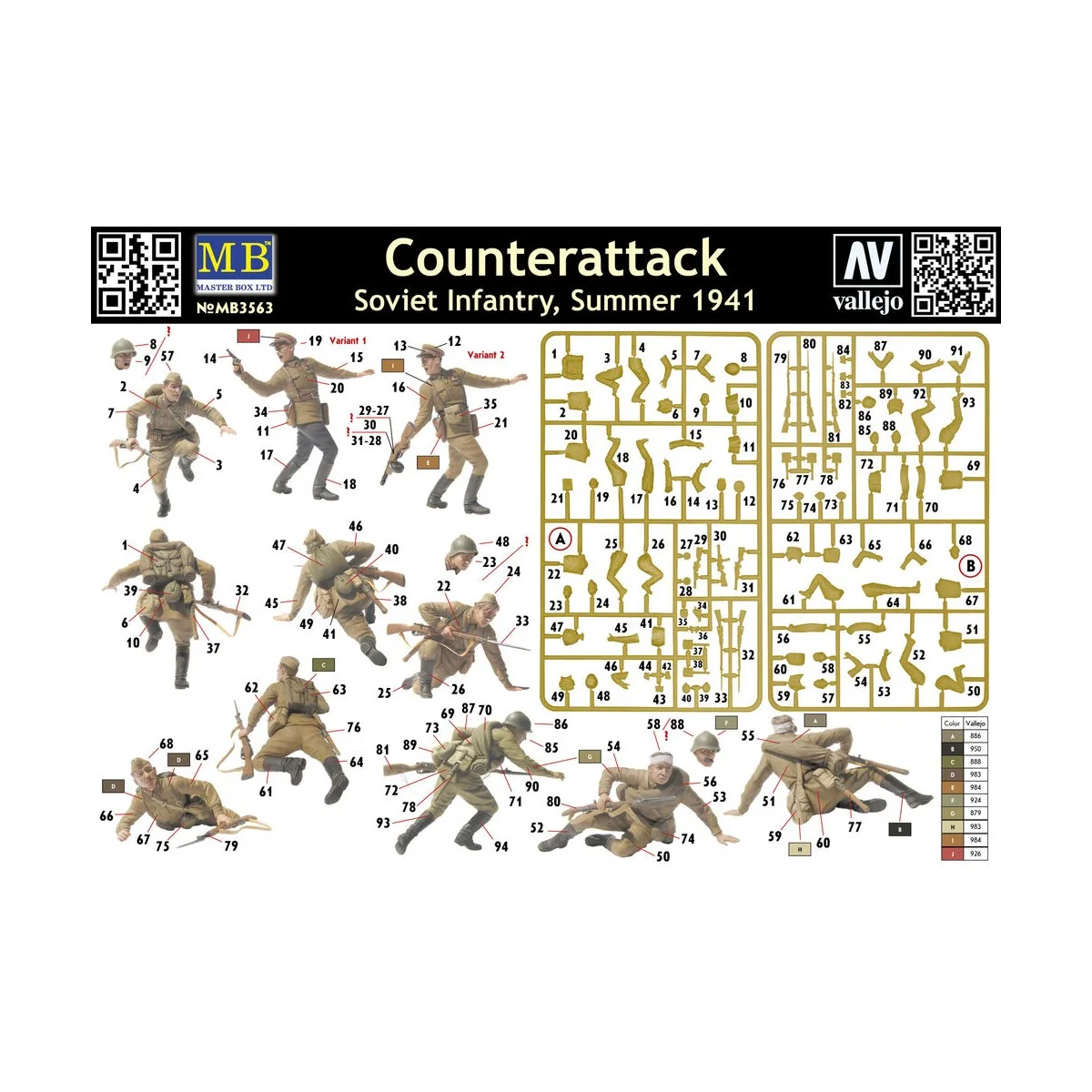 Counterattack, Soviet infantry, 1941, 1/35 - Master Box Ltd. 3563