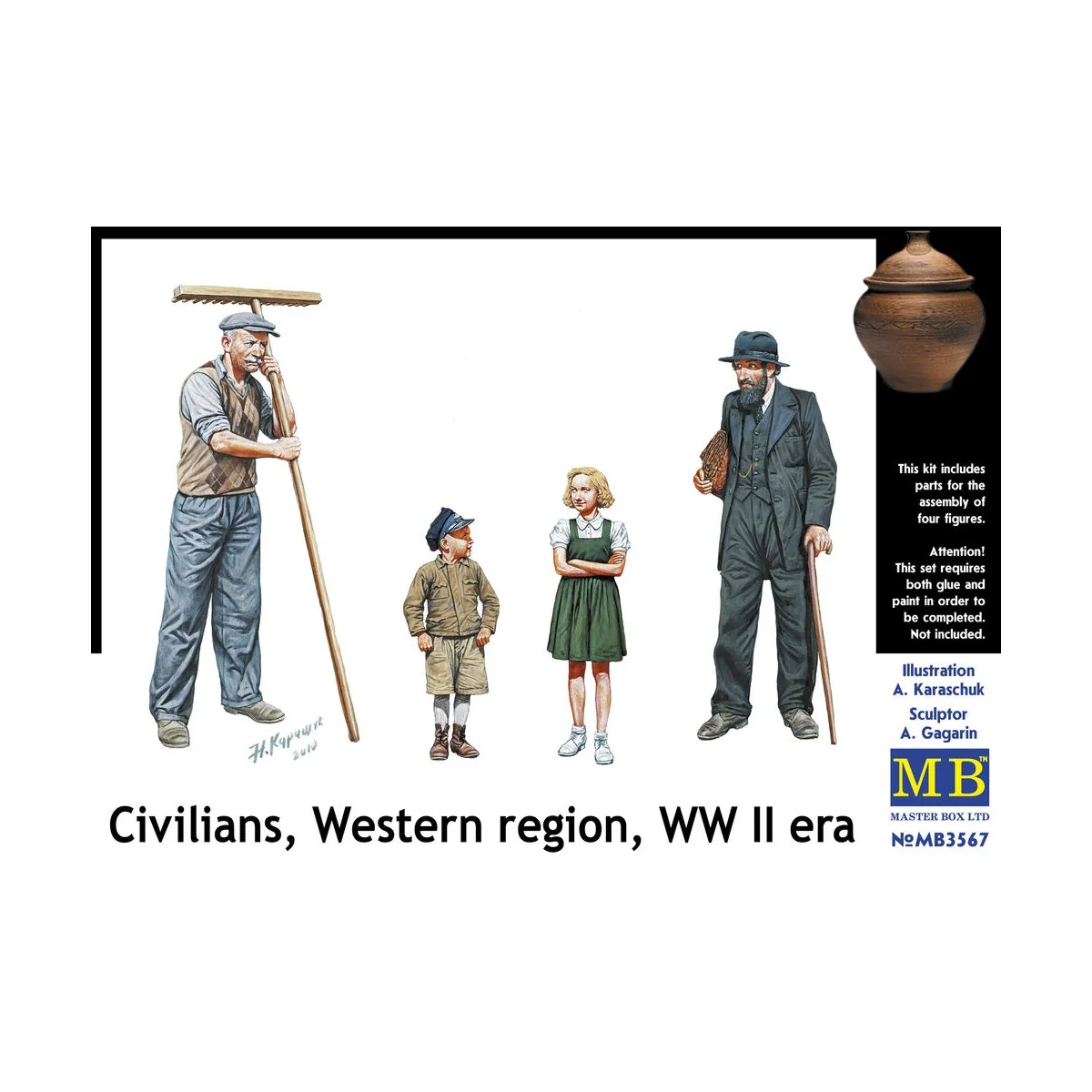 Civilians, Western region, WWII era - Master Box Ltd. 3567
