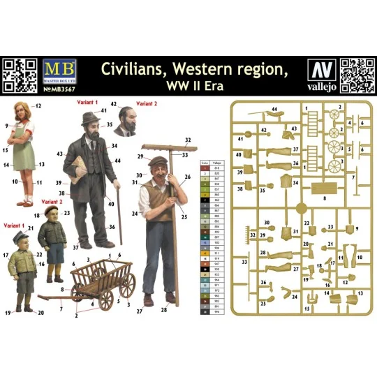 Civilians, Western region, WWII era, 1/35 - Master Box Ltd. 3567 Civilians, Western region, WWII era, 1/35 - Master Box Ltd. 3567