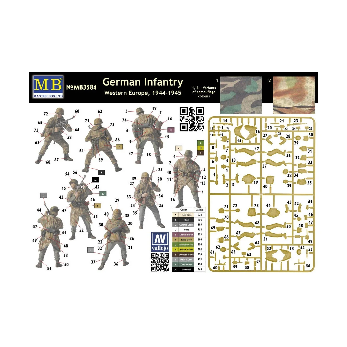 German Infantry, Western Europe, 1944-45 - Master Box Ltd. 3584