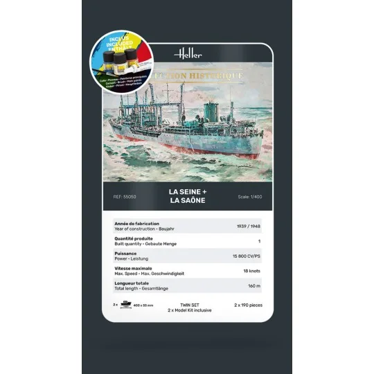 STARTER KIT Twin Set La Seine + La Saone, 1/400 - Heller 55050 STARTER KIT Twin Set La Seine + La Saone, 1/400 - Heller 55050
