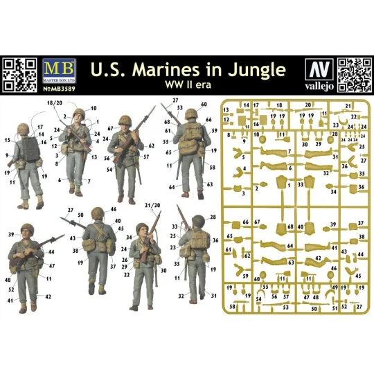 U.S. Marines in jungle, WWII era - Master Box Ltd. 3589