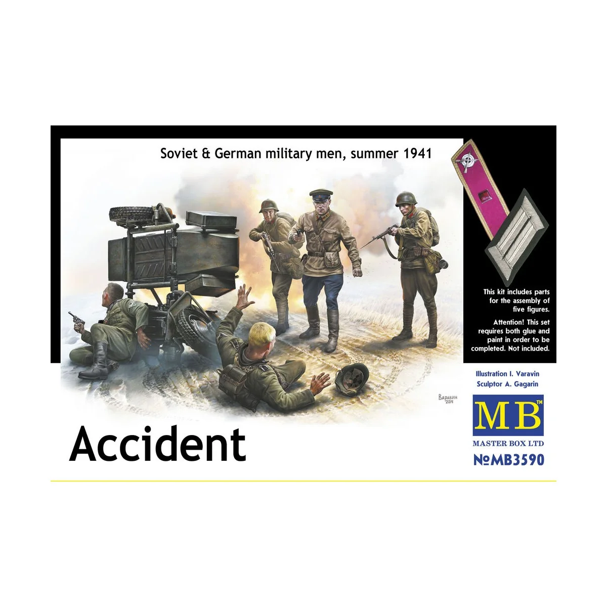 Accident. Soviet & German military men, 1/32 - Master Box Ltd. 3590