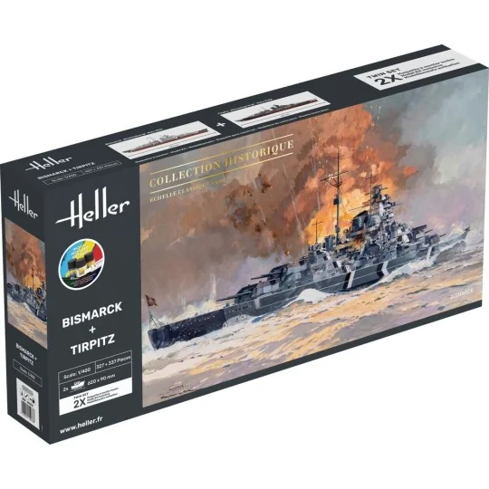 STARTER KIT Twin Set Bismarck + Tirpitz, 1/400 - Heller 55078