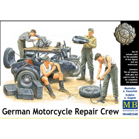 German Motorcycle repair team, 1/35 - Master Box Ltd. 3560