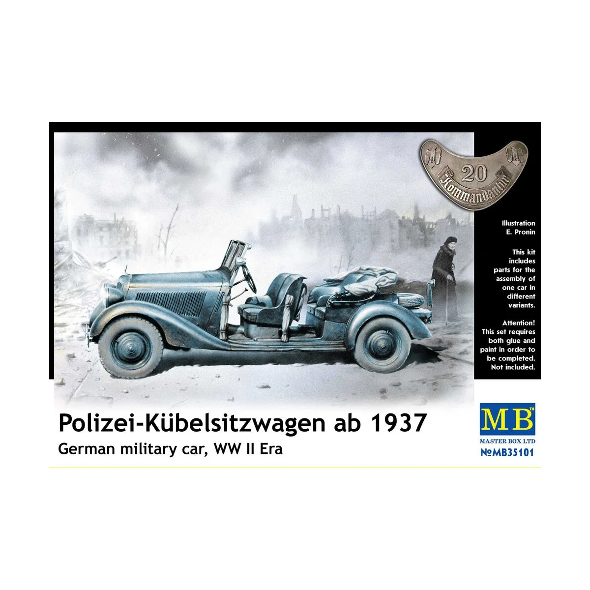 Polizei-Kubelsitzwagen ab 1937 mil. car, 1/35 - Master Box Ltd. 35101