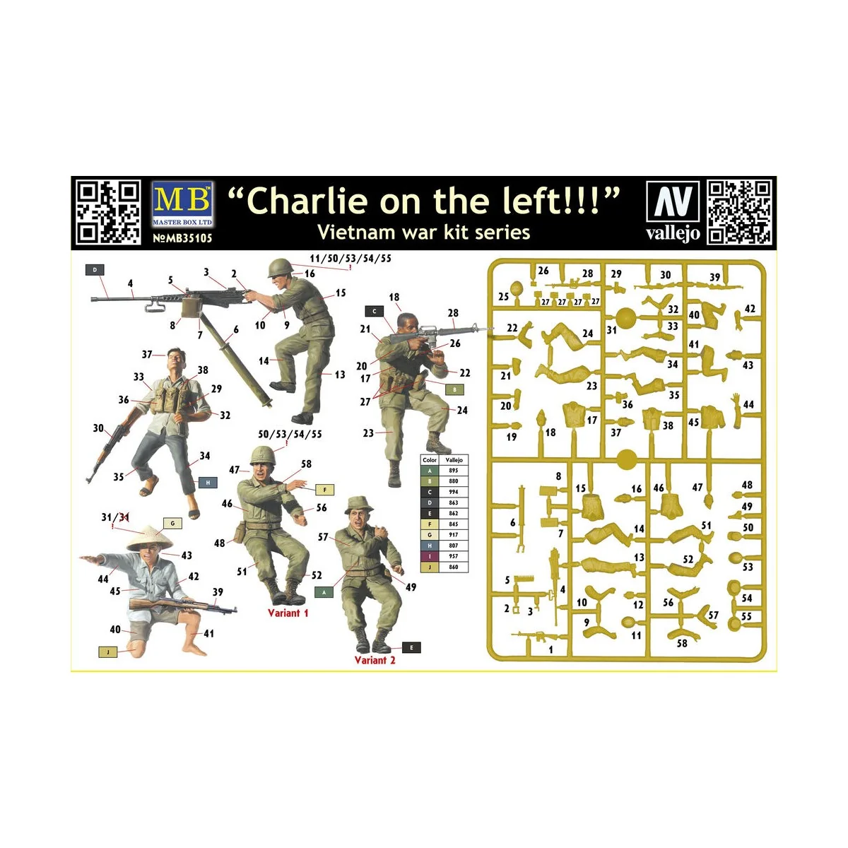 Charlie on the left!!! Vietnam war kit - Master Box Ltd. 35105