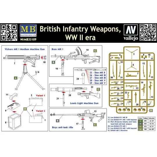 British infantry weapons, WWII era, 1/35 - Master Box Ltd. 35109